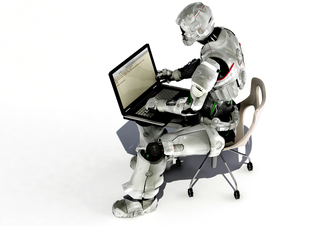 robot at computer
